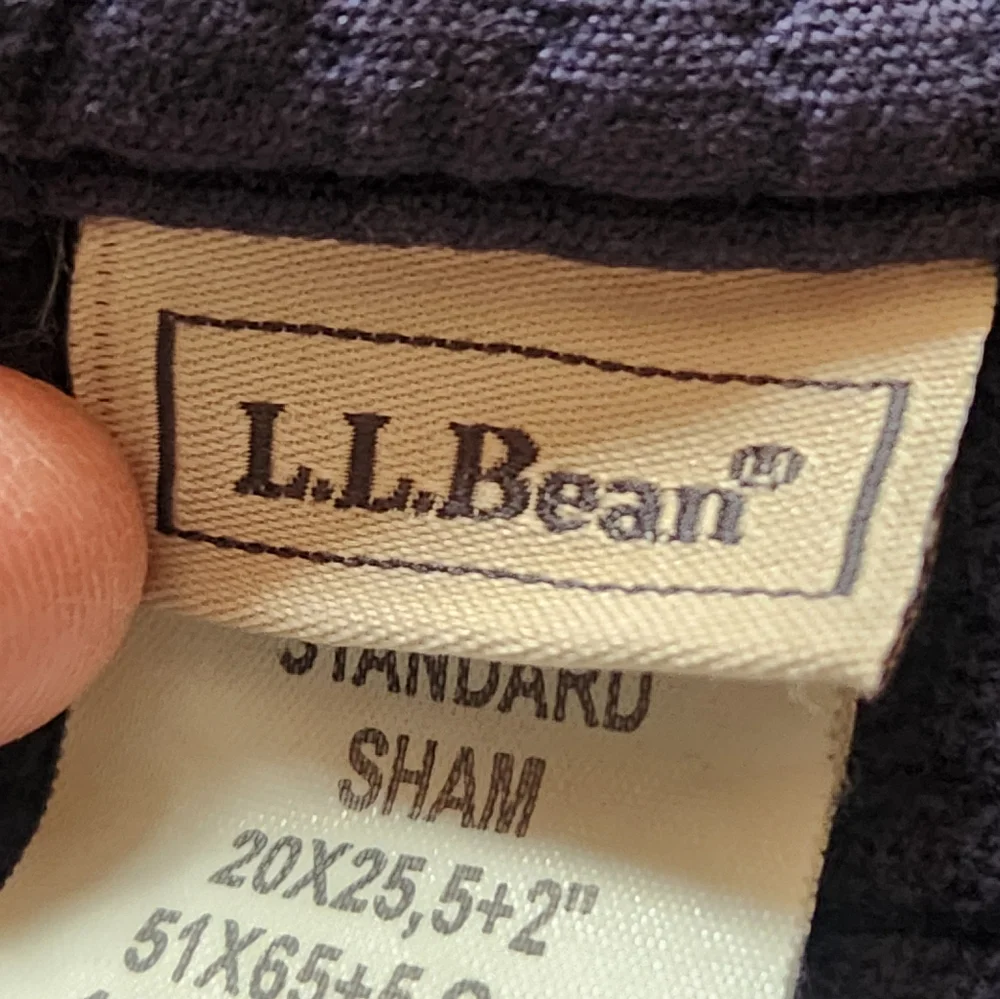L.L. BEAN Sham Set Of 2 Pillowcovers  Blue Standard 20x25 Home Bedding Portugal